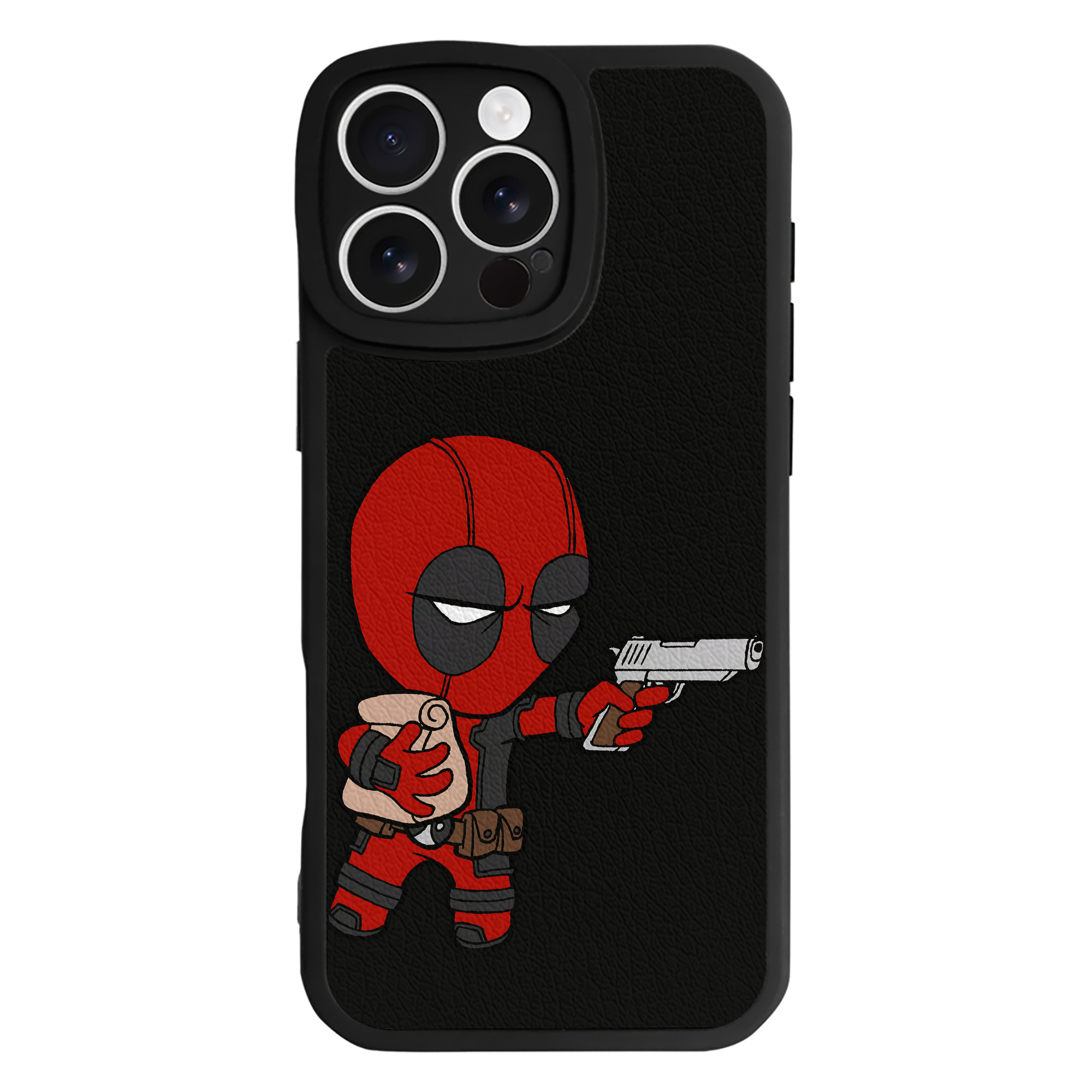 （画像用） Deadpool デッドプール 【iPhone 16シリーズ対応】シリコンスマホケース（レザー調） 材質：シリコン
